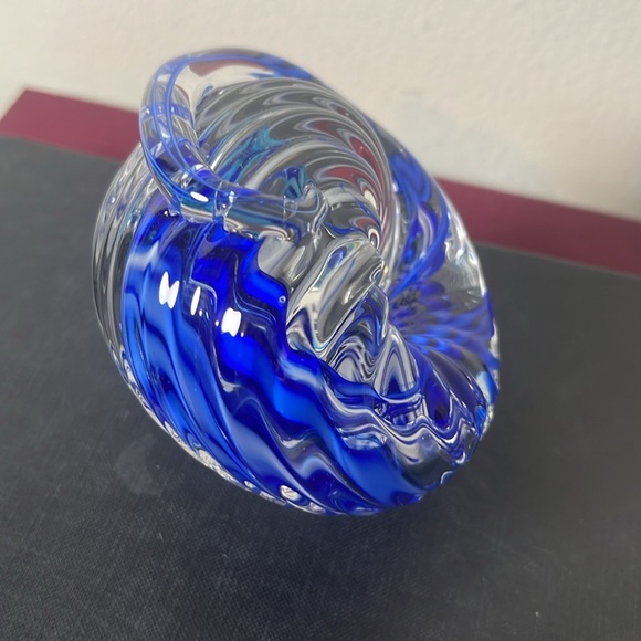 Schmidt Rhea Ocean Wave Spiral Twist Art Glass Paperweight Signed - Picture 5 of 12